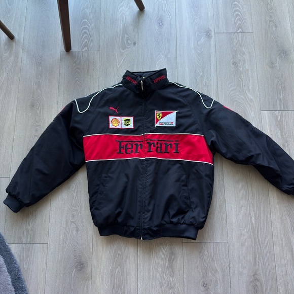Ferrari Black & Red Racing Team Jacket with Sponsor Patches